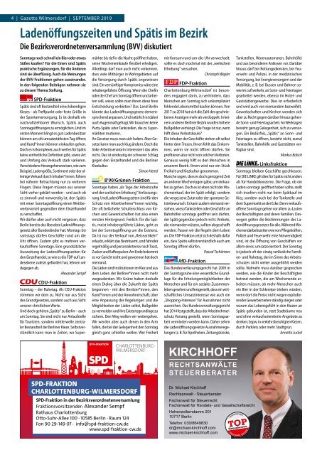 Gazette Wilmersdorf September 2019