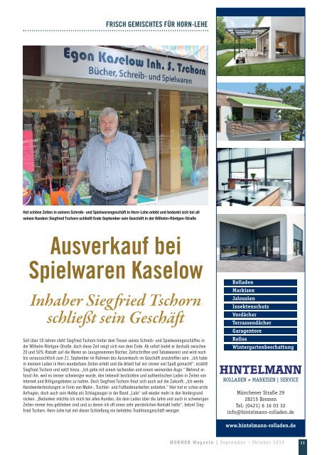 HORNER Magazin | September-Oktober 2019