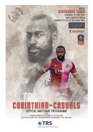 Corinthian-Casuals vs Sevenoaks Town Matchday Programme