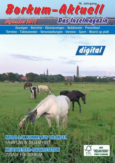 September 2019   Borkum-Aktuell - Das Inselmagazin