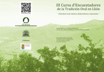 III Cursu d'Encuestadores de la Tradición Oral en Llión - Programa