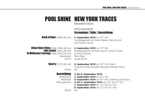 Shine New York Traces Booklet 2019 