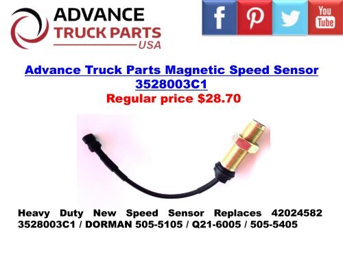 Advance Truck Parts Pressure and Temperature Sensor Cummins 4921473