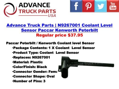 Advance Truck Parts Pressure and Temperature Sensor Cummins 4921473