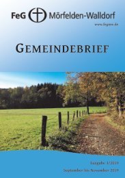 Gemeindebrief September - November 2019