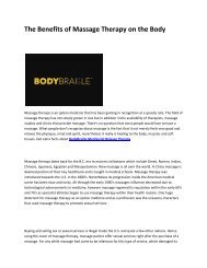 6 BodyBraille Myofascial Massage Therapy