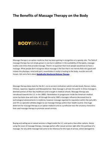 6 BodyBraille Myofascial Massage Therapy