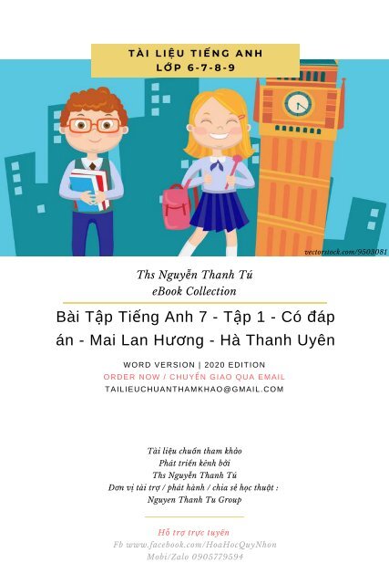 Bài Tập Tiếng Anh 7 - Tập 1 - Có đáp án - Mai Lan Hương - Hà Thanh Uyên