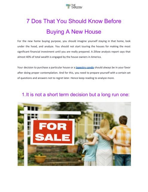 should i buy a new house