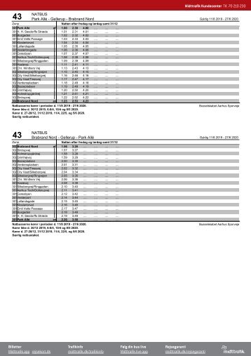 NATBUS 43 | Park Alle - Gellerup - Brabrand Nord | Gyldig 11.08.19 | Midttrafik