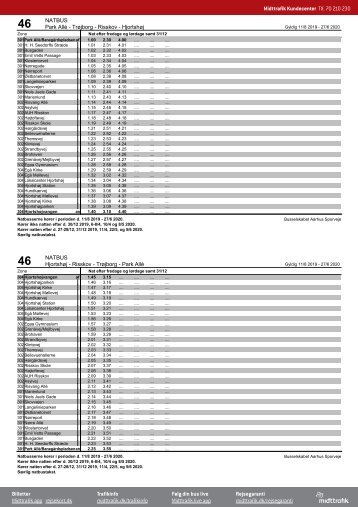 NATBUS 46 | Park Alle - Trøjborg - Risskov - Hjortshøj | Gyldig 11.08.19 | Midttrafik