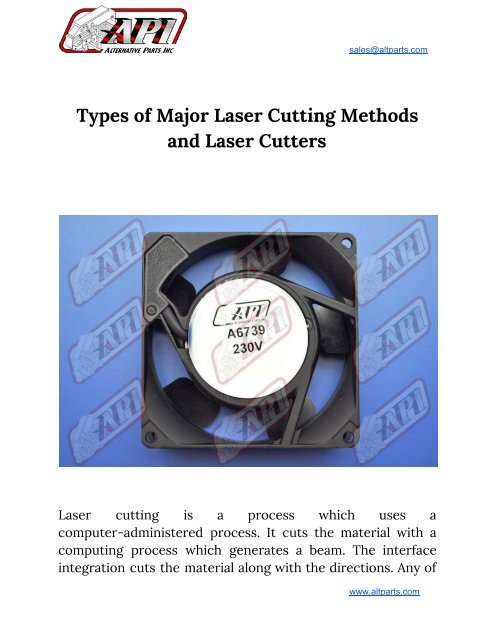 Types of Major Laser Cutting Methods and Laser Cutters