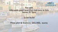 Luxury Villa to be build in Son Ferrer with pool, near Port Adriano (LUX0032)
