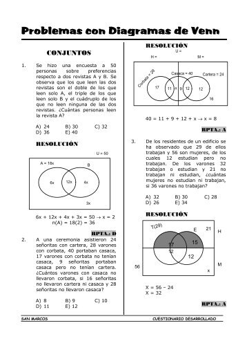 Problemas con Diagramas de Venn Ejercicios Resueltos