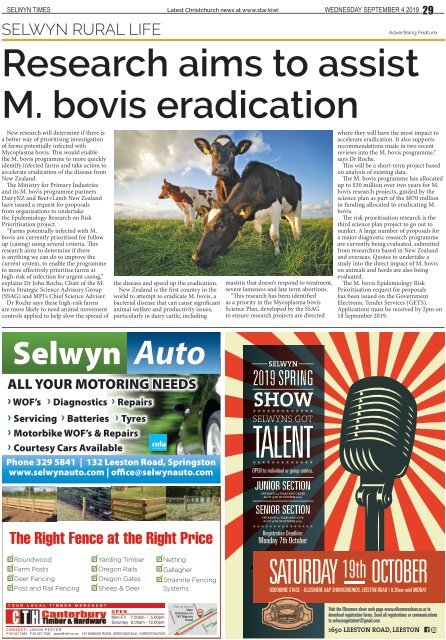 Selwyn Times: September 04, 2019