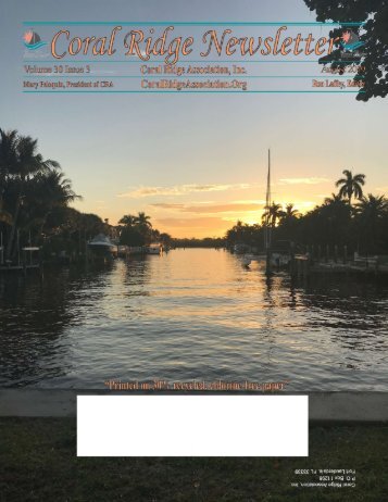 30_3 August 2019 Coral Ridge Newsletter