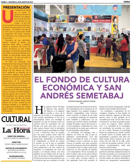 La Hora Cultural 30-08-2019 