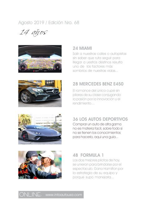 INFO AUTO USA Agosto 2019