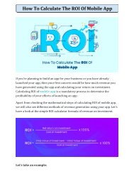 How To Calculate The ROI Of Mobile App