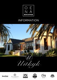 Uitkyk Farmhouse - Info book