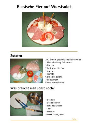 Russische Eier auf Wurstsalat