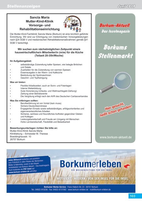 Juni 2019   Borkum-Aktuell - Das Inselmagazin