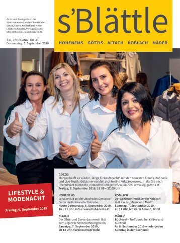 s'Blättle Nr. 36 - Do, 5. September 2019