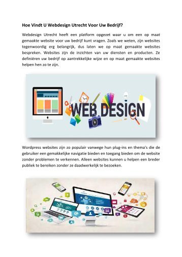 Een Complete Weboplossing Bij Webdesign Utrecht Voor Uw Bedrijf