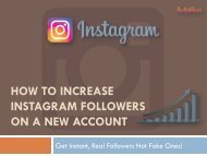How To Increase Instagram Followers On A New Account