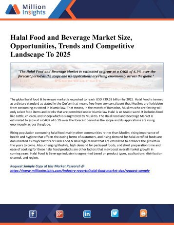 Halal Food and Beverage Market Size, Opportunities, Trends and Competitive Landscape To 2025