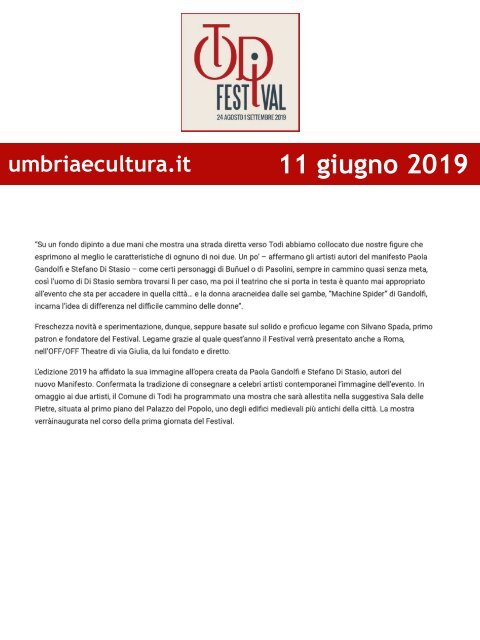 Rassegna Stampa Todi Festival 2019