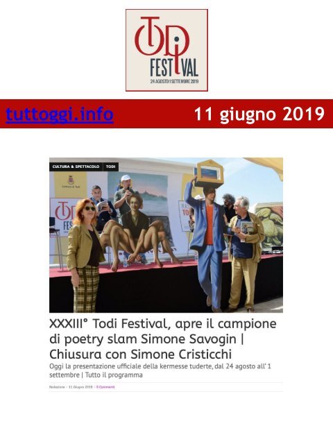 Rassegna Stampa Todi Festival 2019