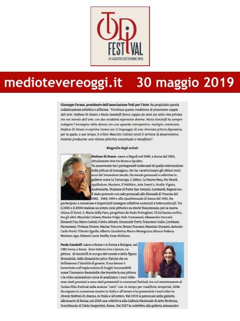 Rassegna Stampa Todi Festival 2019