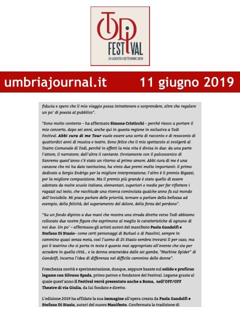 Rassegna Stampa Todi Festival 2019