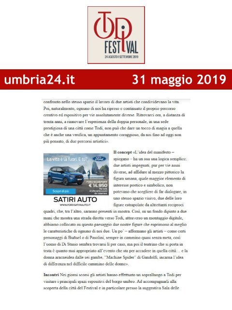 Rassegna Stampa Todi Festival 2019