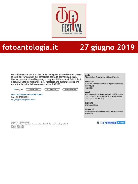 Rassegna Stampa Todi Festival 2019