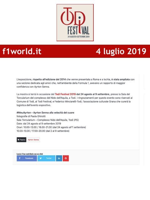 Rassegna Stampa Todi Festival 2019