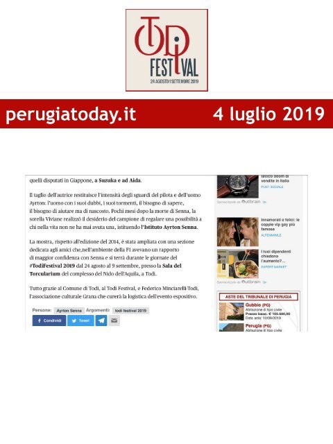 Rassegna Stampa Todi Festival 2019