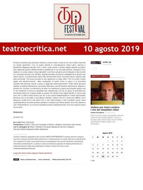 Rassegna Stampa Todi Festival 2019