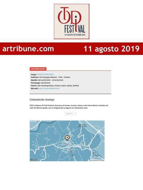 Rassegna Stampa Todi Festival 2019