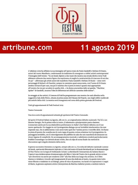 Rassegna Stampa Todi Festival 2019