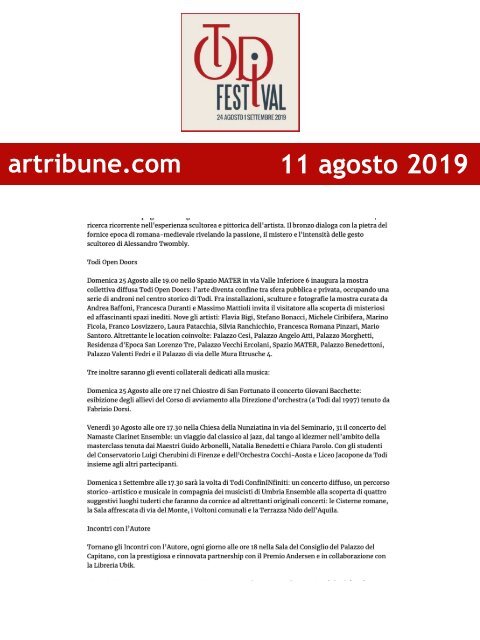 Rassegna Stampa Todi Festival 2019