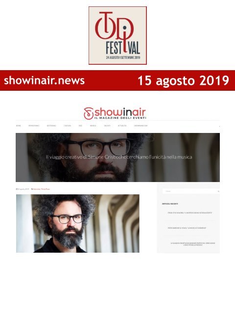 Rassegna Stampa Todi Festival 2019