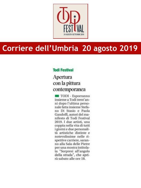 Rassegna Stampa Todi Festival 2019