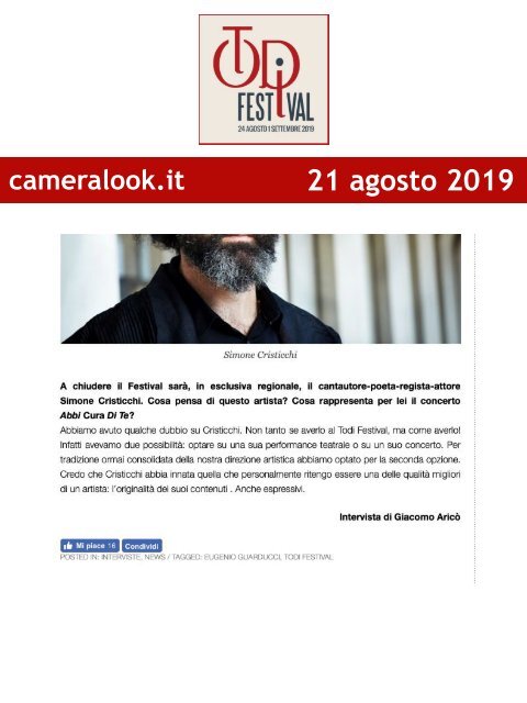 Rassegna Stampa Todi Festival 2019