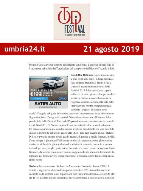 Rassegna Stampa Todi Festival 2019