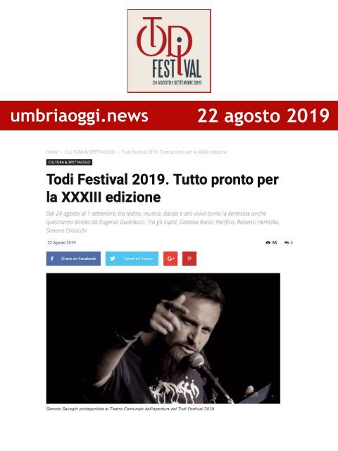 Rassegna Stampa Todi Festival 2019