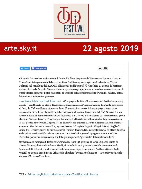 Rassegna Stampa Todi Festival 2019