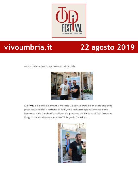 Rassegna Stampa Todi Festival 2019