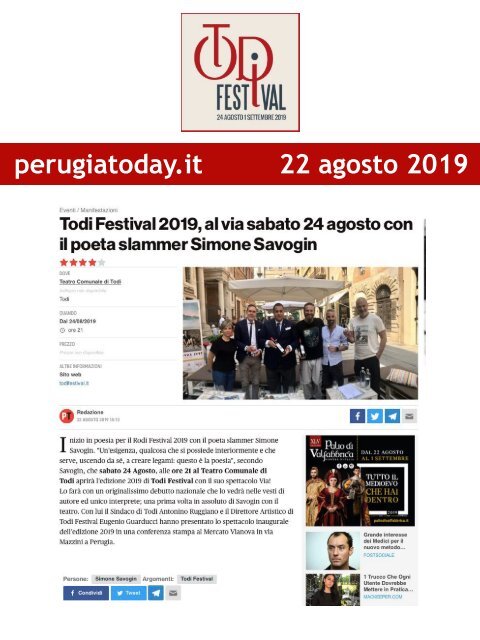 Rassegna Stampa Todi Festival 2019